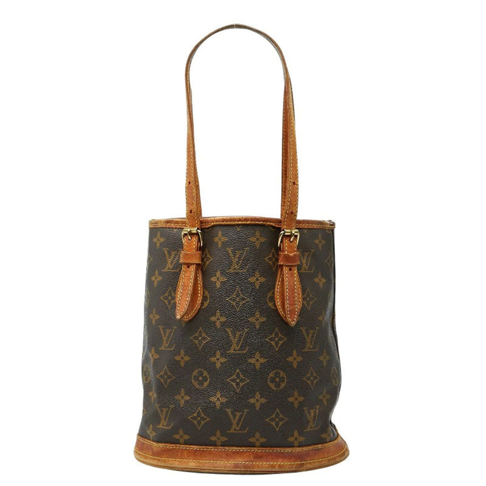 Louis Vuitton Monogram Bucket Tote Bag Shoulder Brown Leather